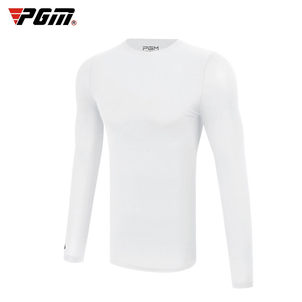 PGM Mens Sun Protection Golf Shirt Underwear Long Sleeve Golf Shirt Cooling Ice Silk T-shirts Anti-UV Soft Golf Apparel For Men - KiwisLove