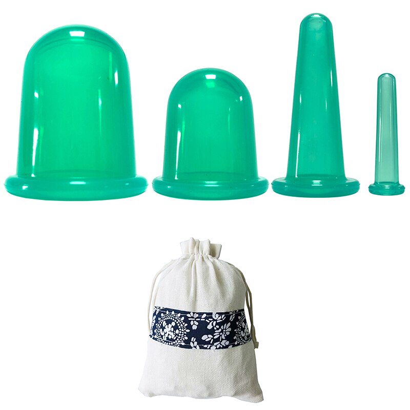 2/4Pcs Jar Silicone Vacuum Cupping Cans for Massage ventouse anti cellulite Suction Cup Face Body Pain Relief Massage masajeador - KiwisLove