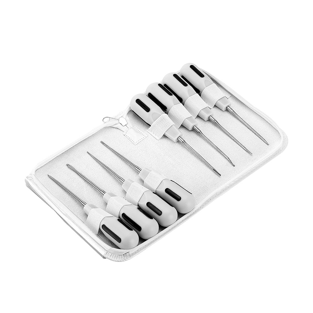 8pcs/Set Stainless Steel Dental Luxating Lift Curved Root Elevator Dentistry Surgical Screwdriver - KiwisLove