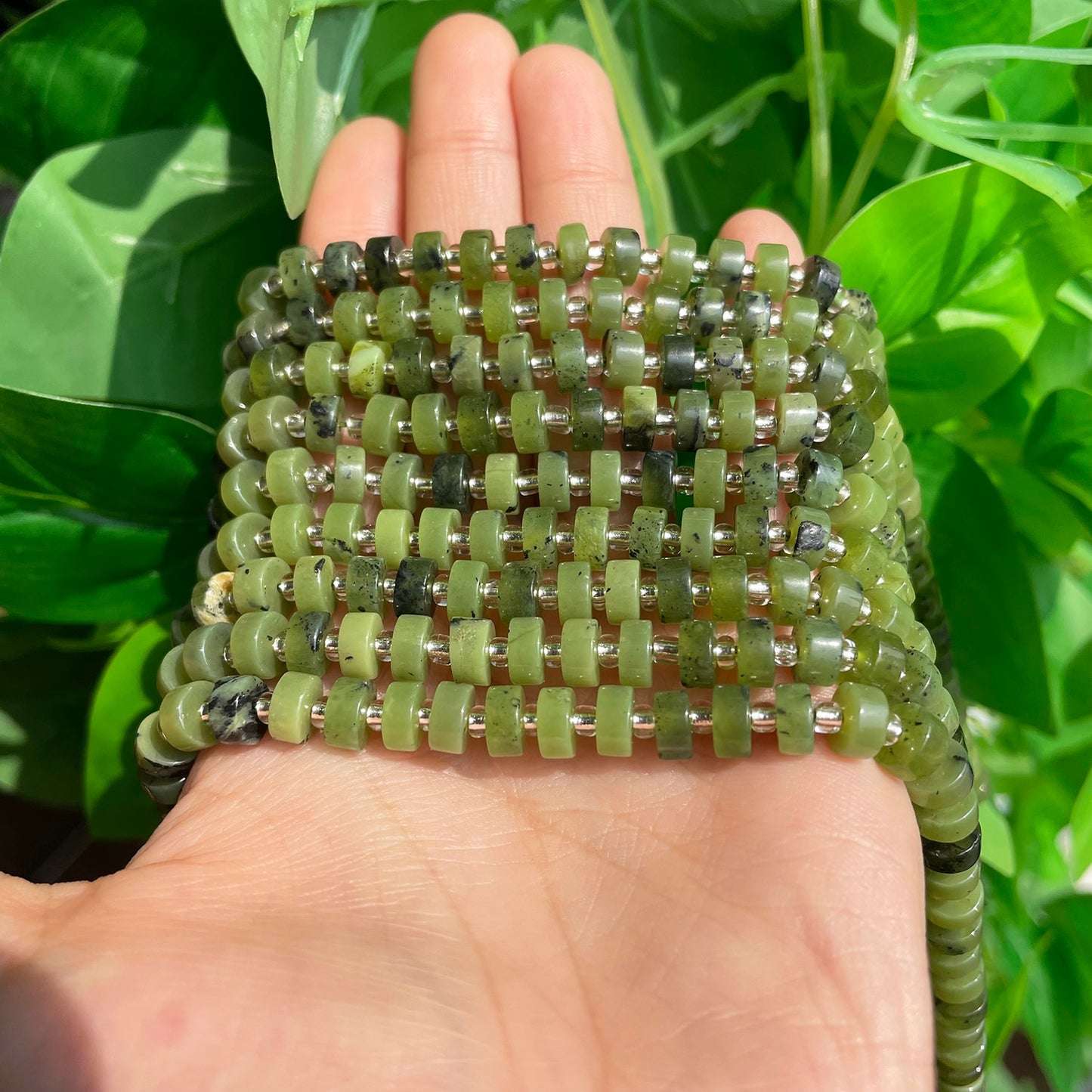 6*4mm Natural Canadian Jades Rondelle Beads Wheel Round Loose Spacer Bead for Needlework Jewelry Making DIY Bracelet Accessories - KiwisLove