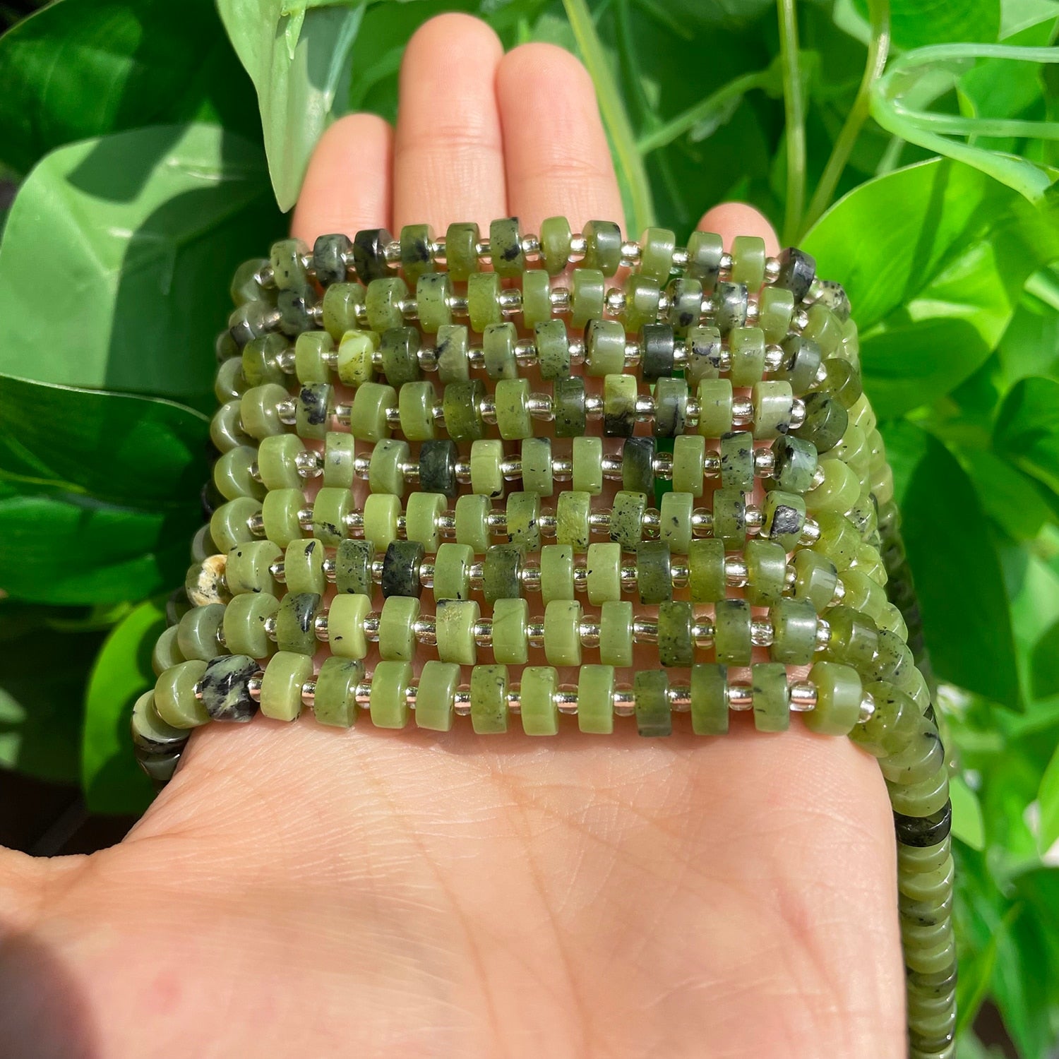 6*4mm Natural Canadian Jades Rondelle Beads Wheel Round Loose Spacer Bead for Needlework Jewelry Making DIY Bracelet Accessories - KiwisLove