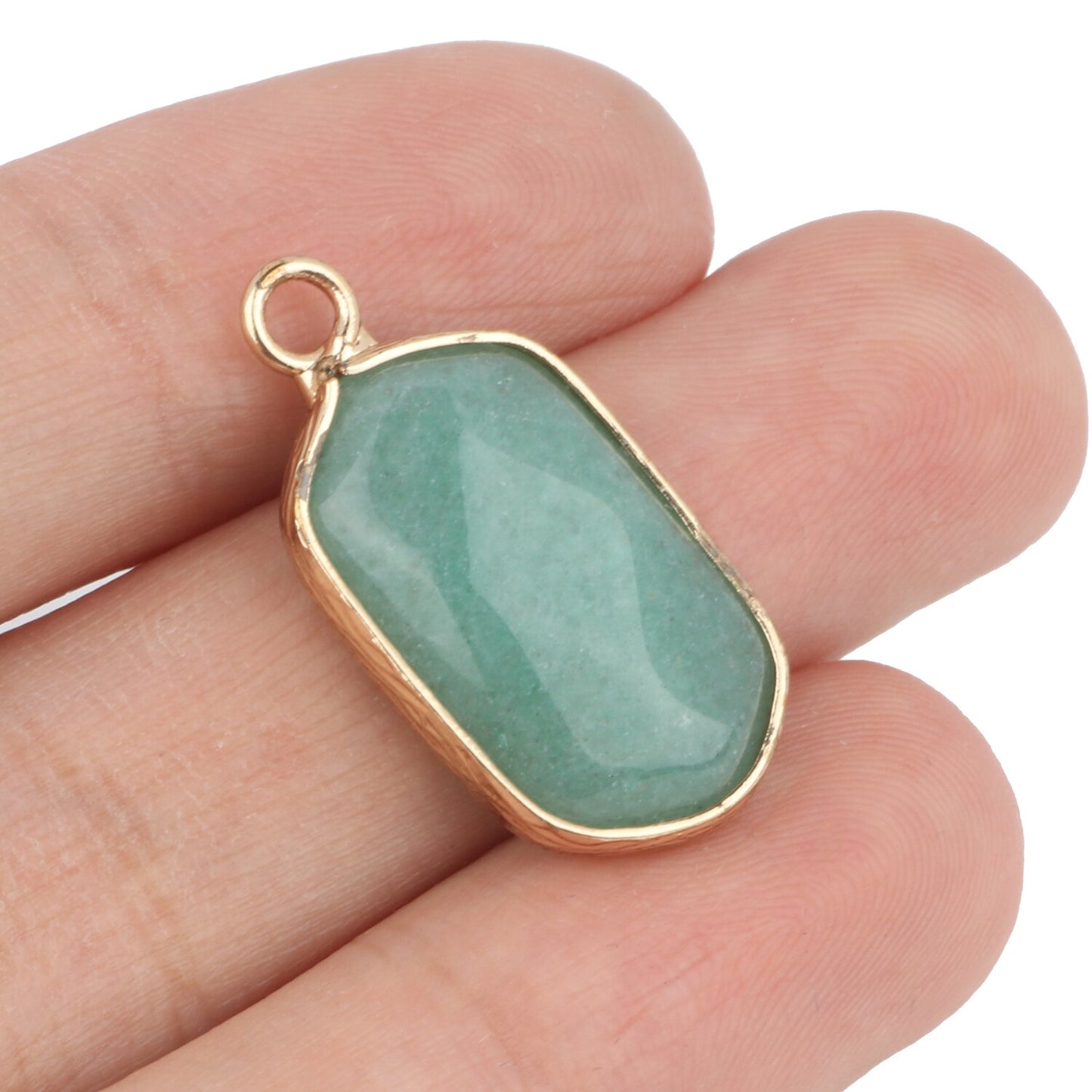 1pc Natural Green Aventurine Jades Pendant Gold Plated Multi Styles Charms Pendants for Necklace Women DIY Jewelry Accessories - KiwisLove
