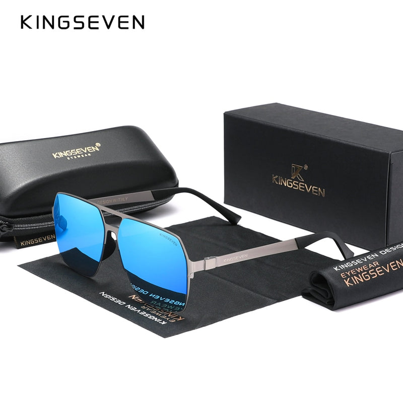KINGSEVEN 2023 New Driving Men's Polarized Sunglasses Ultra Thin Temples Pilot Sun Glasses For Men UV400 Retro Eyewear - KiwisLove