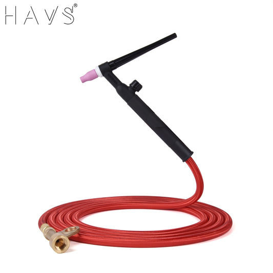 3.8m(12.5ft)/7.6m(25ft)Power Cable  Red Gas Hose TIG Welding Torch Package WP9 Series Fit 105Z57 Connector - KiwisLove