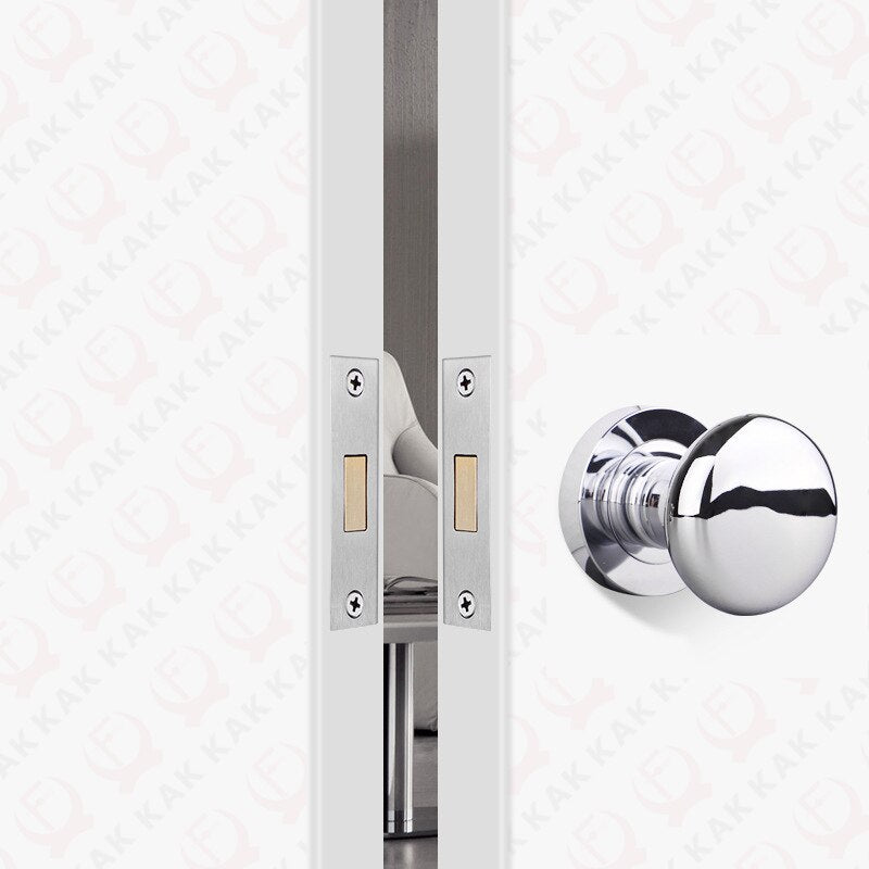 KAK Black Zinc Alloy Hidden Door Lock Invisible Corridor Sliding Door Handle Lock Keyless Mechanical Lock Door Latch Hardware - KiwisLove