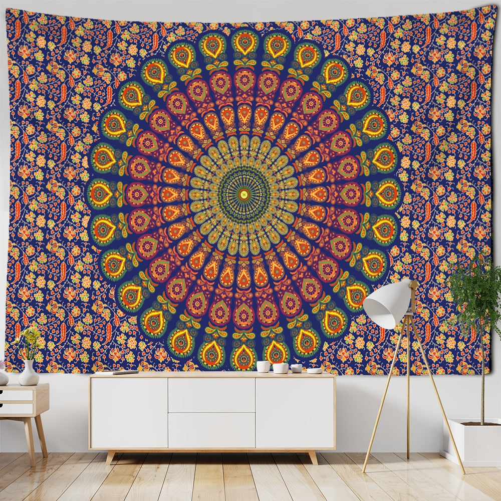 Indian Mandala Tapestry Wall Hanging Mystic Witchcraft Boho Psychedelic Hippie Art Tapiz Bedroom Home Decor - KiwisLove