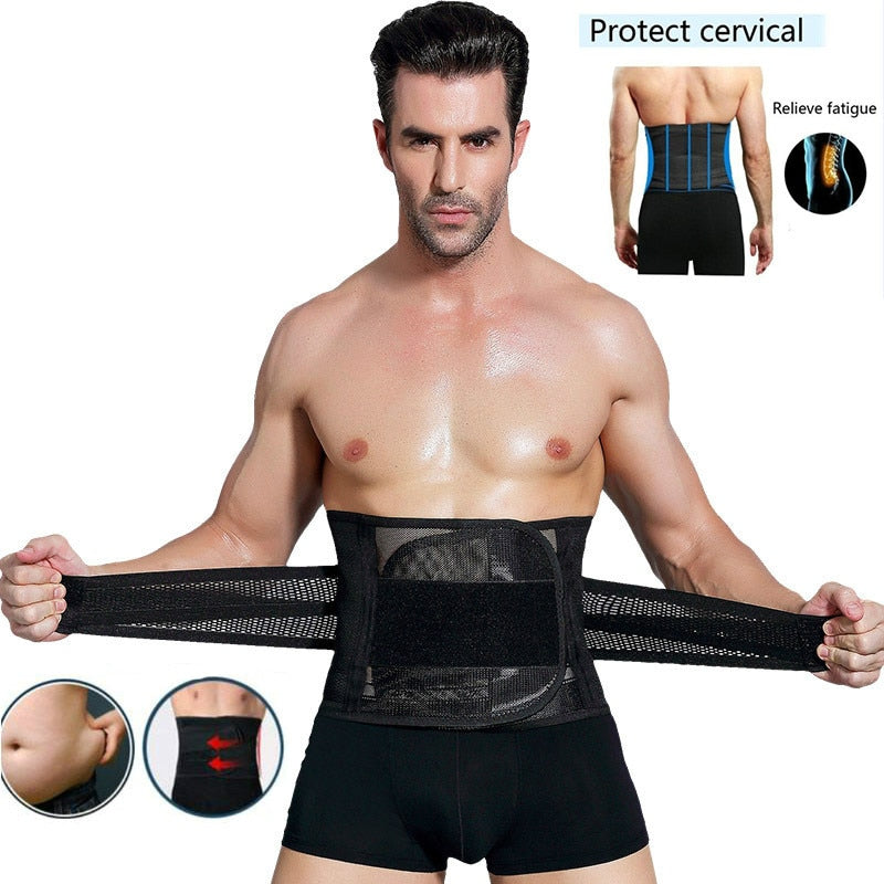 Adjustable Waist Trainer Belt Men Women Lower Back Brace Spine Support Waist Belt Orthopedic Breathable Lumbar Corset
