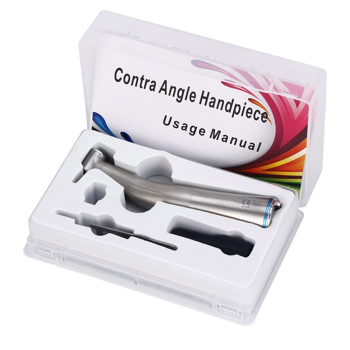 Azdent Dental 1:1 LED Fiber Optic Handpiece Internal Spray Contra Angle Low Speed φ2.35mm - KiwisLove