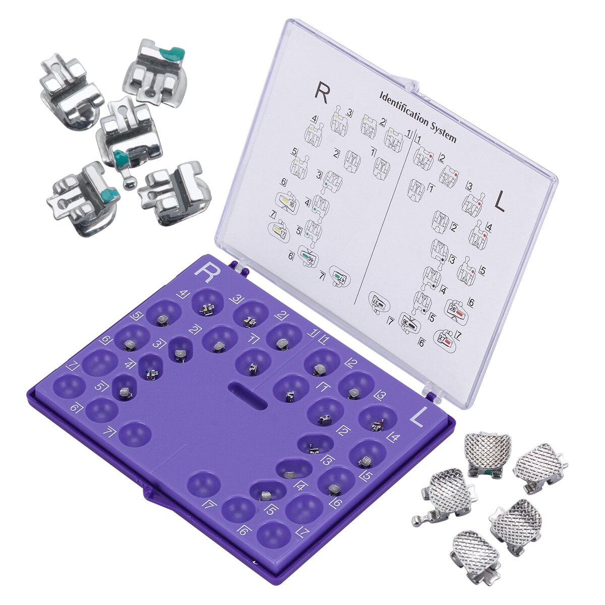 Dental Orthodontic Roth Self-Ligating Brackets MBT.022 Hook 3 Stainless Steel Brace - KiwisLove