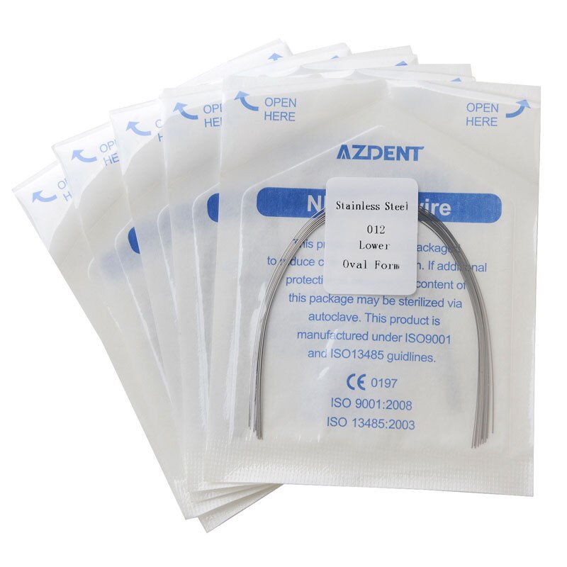 10pcs/Pack AZDENT Dental Stainless Steel Round Arch Wire Oval Form Orthodontic Archwire Lower/Upper - KiwisLove
