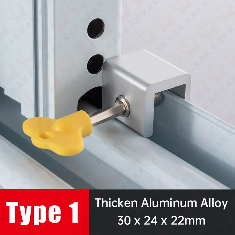 KAK Adjustable Window Lock Stopper Safety Locks for Kids and Pets Anti-theft Door Lock Non Punch Sliding Window Lock Hardware - KiwisLove
