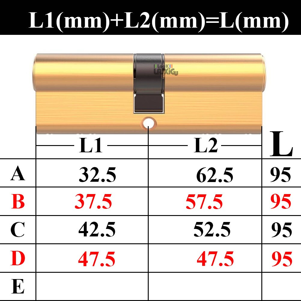 Door Cylinder Biased Lock 65 70 80 90 115mm Cylinder AB Key Anti-Theft Entrance Brass Door Lock Lengthened Core Extended Keys - KiwisLove