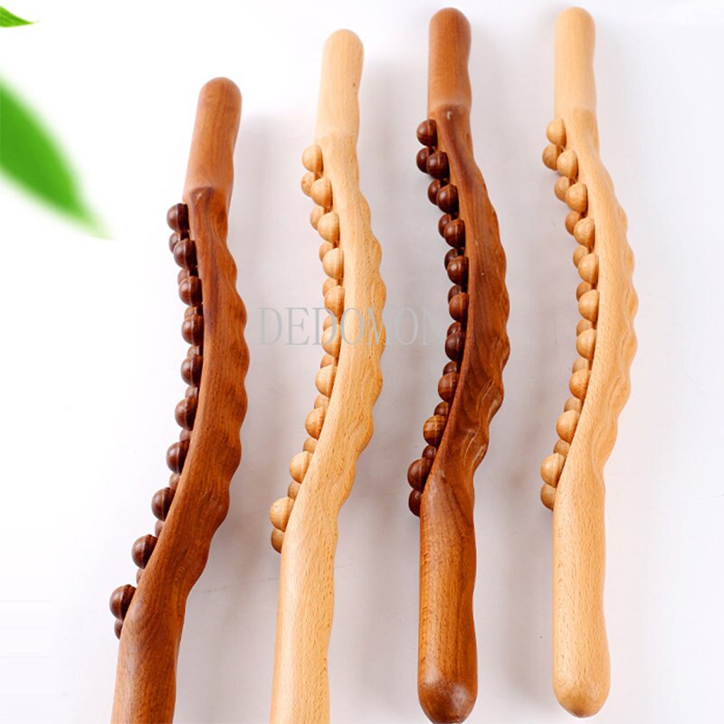 8/20 Beads Rolling Pin Universal Back Needle Massage Tendons Beech Wood Scraping Stick Point Treatment Guasha Relax Therapy Tool - KiwisLove