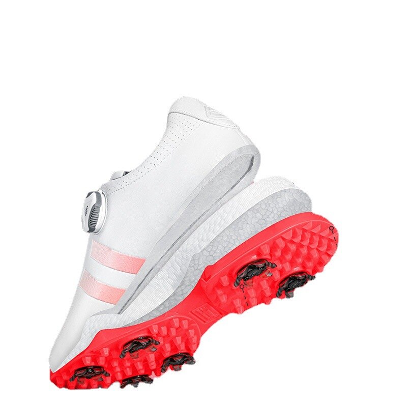 PGM Women Golf Shoes with Removable Spikes Waterproof Anti-slip Knob Strap Sports Sneakers White Casual Microfiber Leather XZ171 - KiwisLove