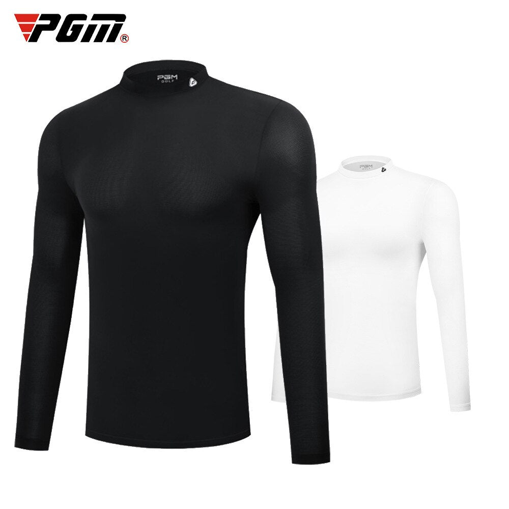 PGM Mens Sun Protection Golf Shirt Underwear Long Sleeve Golf Shirt Cooling Ice Silk T-shirts Anti-UV Soft Golf Apparel For Men - KiwisLove
