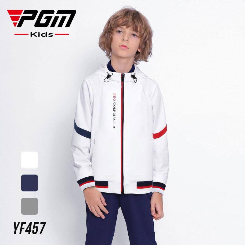 PGM Kids Golf Jackets Hooded Collar Autumn Winter Boys Sportswear Long Sleeve Warm Winter Hooded Youth Golf Clothing YF457 - KiwisLove