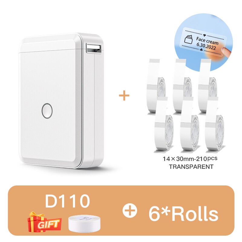 Niimbot D110 Portable Pocket Printer for Phone Home Office Storage Labeling Machine Label Maker Thermal Bluetooth With Stickers - KiwisLove