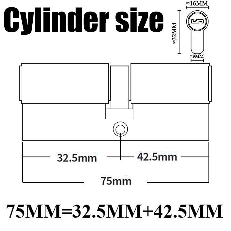 12/8 key Super anti-theft door cylinder lock entry door cylinder lock outdoor door lock home lock door lock lock cylinder - KiwisLove