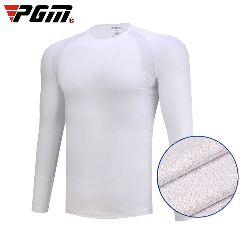 PGM Mens Sun Protection Golf Shirt Underwear Long Sleeve Golf Shirt Cooling Ice Silk T-shirts Anti-UV Soft Golf Apparel For Men - KiwisLove