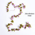 3pc Long Artificial Wedding Arch Flower Garland Silk Wall Hanging Rattan Plastic Vine Home Living Room Window Decor Autumn Plant - KiwisLove