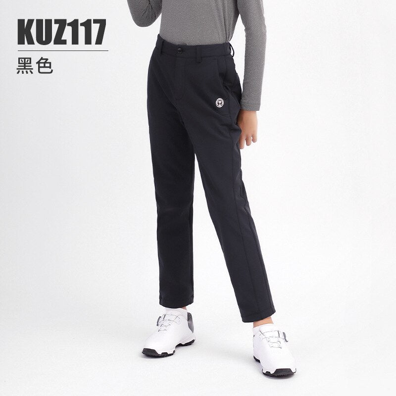 PGM Autumn Winter Waterproof Children Golf Trousers Thick Keep Warm Long Pant Boys Plus Velvet Golf Pants Windproof KUZ117 - KiwisLove