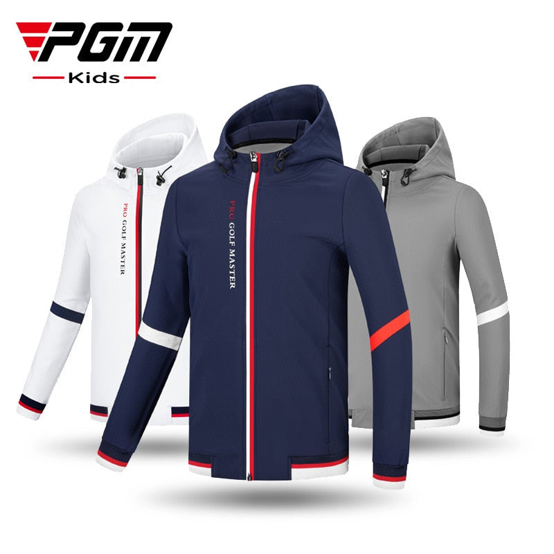 PGM Kids Golf Jackets Hooded Collar Autumn Winter Boys Sportswear Long Sleeve Warm Winter Hooded Youth Golf Clothing YF457 - KiwisLove