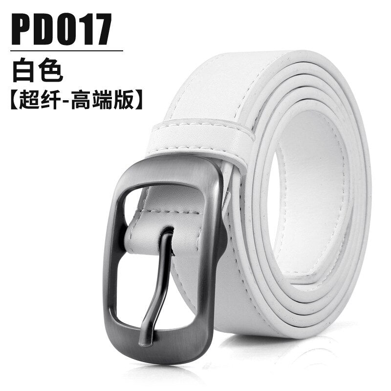 PGM Women&#39;s Golf Belt Korean Style All Match Belt Buckle 3 Colors Black Red White Microfiber Sports Belt PD017 - KiwisLove