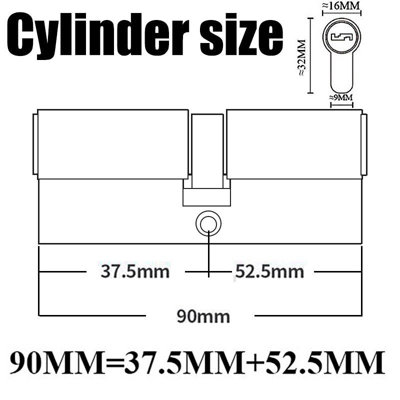 12/8 key Super anti-theft door cylinder lock entry door cylinder lock outdoor door lock home lock door lock lock cylinder - KiwisLove