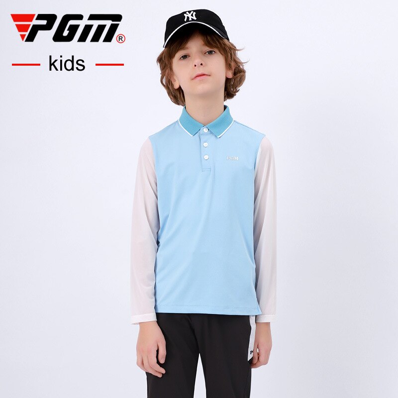 PGM Boys Golf Wear Shirt Children Sun-proof Clothing Long Sleeve Base Undershirt Youth Sports Clothes White Ultralight YF407 - KiwisLove