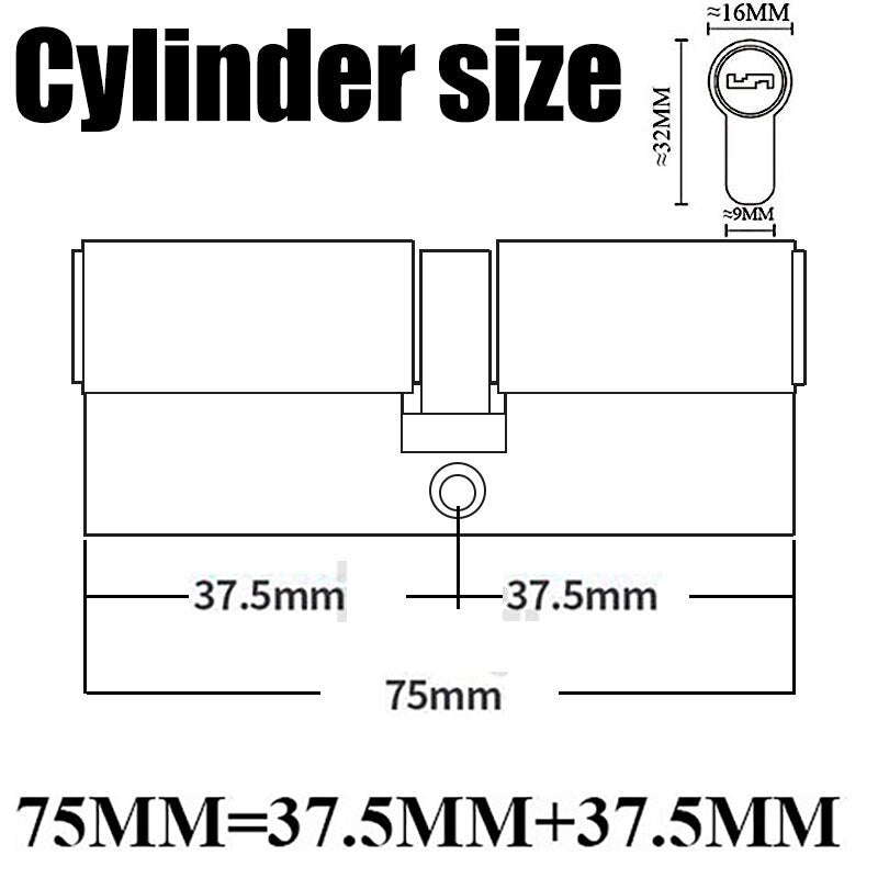 12/8 key Super anti-theft door cylinder lock entry door cylinder lock outdoor door lock home lock door lock lock cylinder - KiwisLove
