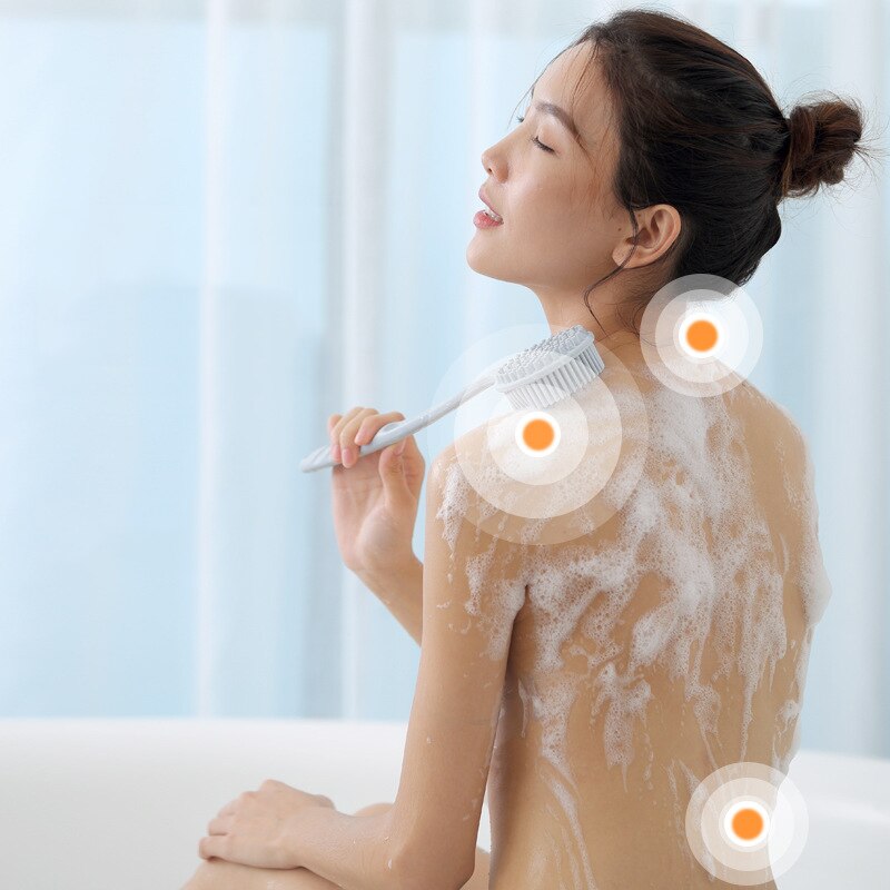 Multifunctional Silicone Brush Body Long Handle Double-Sided Bath Shower Brush Back Massage Exfoliation Wisp Body Scrub Brush - KiwisLove