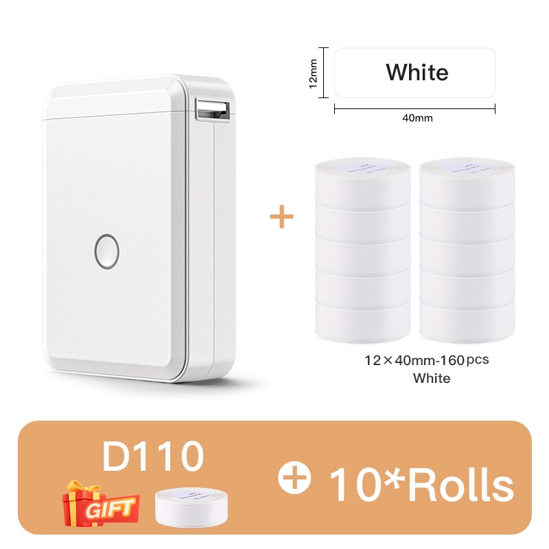 Niimbot D110 Portable Pocket Printer for Phone Home Office Storage Labeling Machine Label Maker Thermal Bluetooth With Stickers - KiwisLove