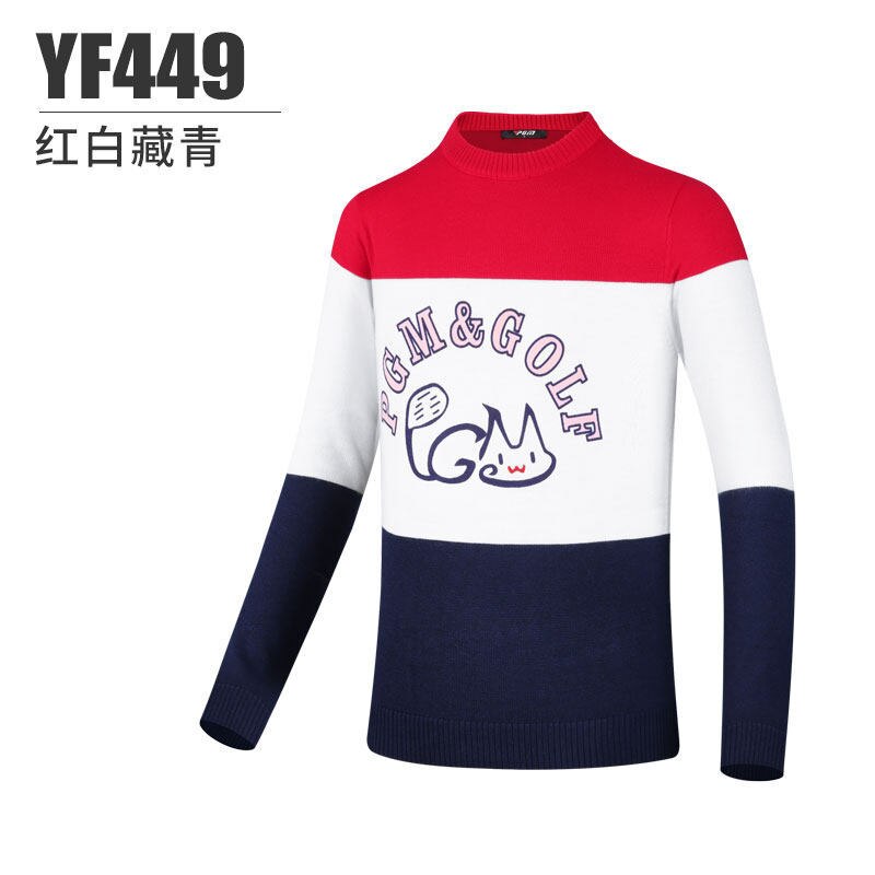 PGM Golf Sweater Children Winter Mercerized Wool Sports Clothing Girls Warm Long-Sleeved T-Shirt Round Neck Thick Autumn Clothes - KiwisLove
