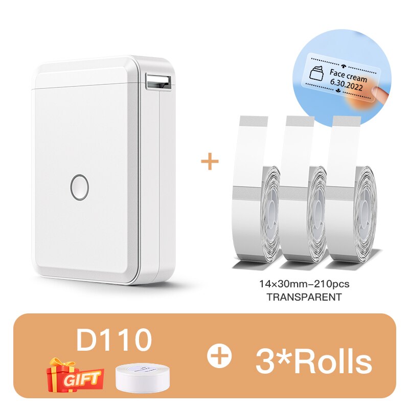 Niimbot D110 Portable Pocket Printer for Phone Home Office Storage Labeling Machine Label Maker Thermal Bluetooth With Stickers - KiwisLove