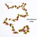 3pc Long Artificial Wedding Arch Flower Garland Silk Wall Hanging Rattan Plastic Vine Home Living Room Window Decor Autumn Plant - KiwisLove