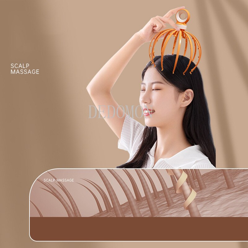 18/12 Claws Head Scalp Relaxation Massage Pain Relief Body Massager Stress Release Relaxing Octopus Claw Massager Device Unisex - KiwisLove