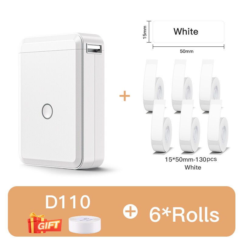 Niimbot D110 Portable Pocket Printer for Phone Home Office Storage Labeling Machine Label Maker Thermal Bluetooth With Stickers - KiwisLove