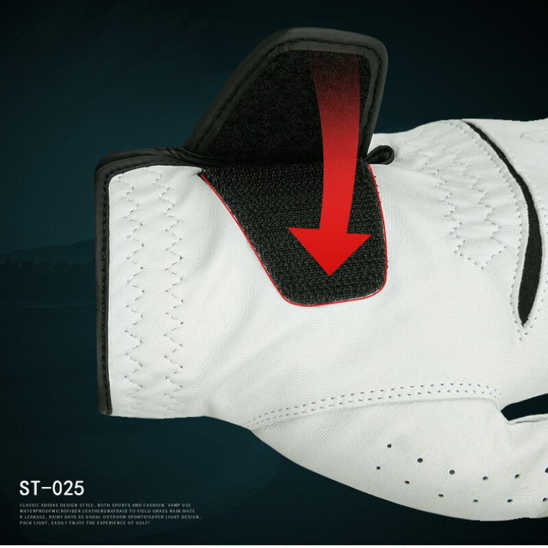 PGM Men Golf Gloves Kid White Cape Genuine Leather Sport Hand Glove Wear Breathable Skid-proof Single Left Right Handed ST025 - KiwisLove