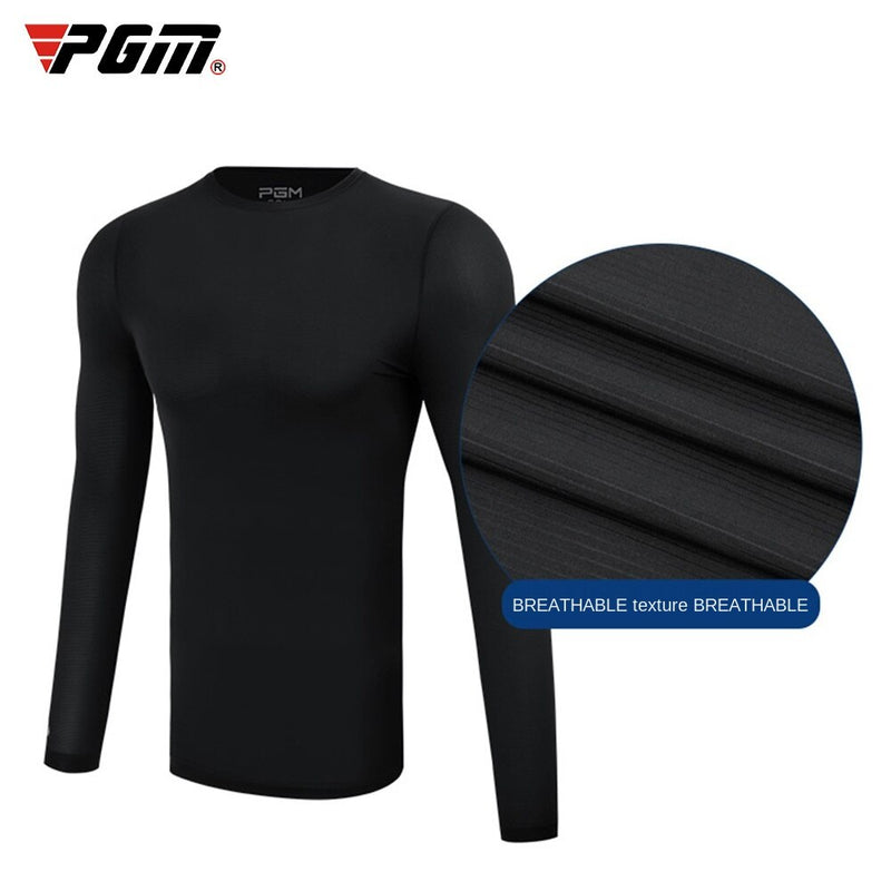 PGM Mens Sun Protection Golf Shirt Underwear Long Sleeve Golf Shirt Cooling Ice Silk T-shirts Anti-UV Soft Golf Apparel For Men - KiwisLove