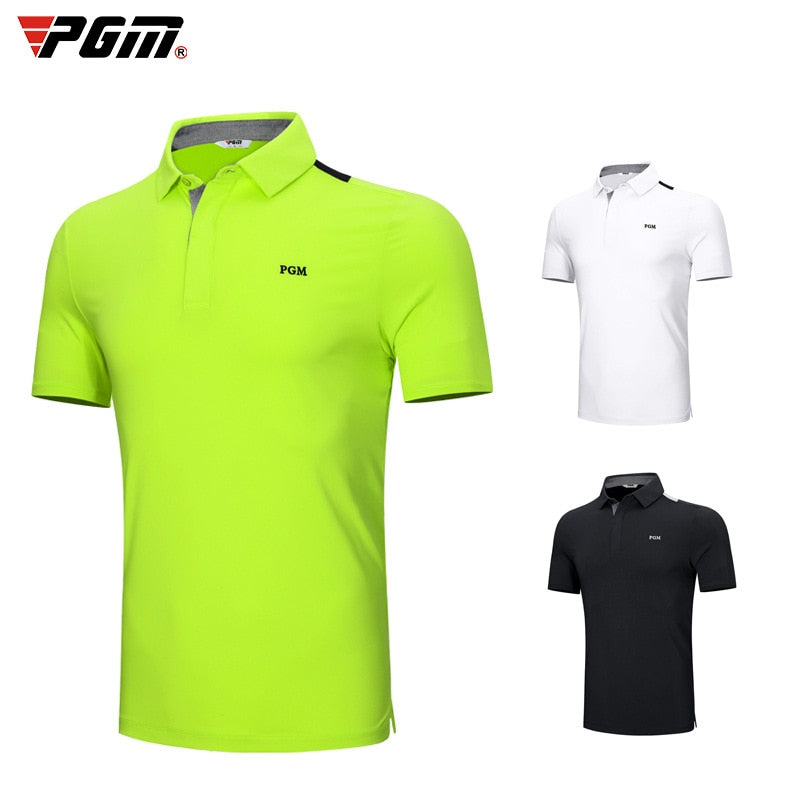 PGM Golf T Shirt Men&#39;S Shirts Summer Short Sleeved Tops Men Breathable Elastic Uniforms Golf Clothing Size M-XXL YF392 - KiwisLove