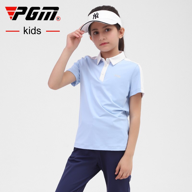 PGM Golf Kid Clothing Summer Girls Golf T-Shirt Short Sleeve Golf Shirts Comfortable And Breathable Tops Golf Apparel S-XL YF412 - KiwisLove