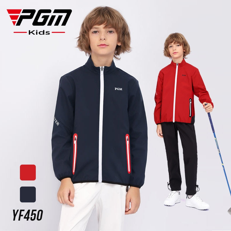 PGM Children&#39;s Golf Jacket Autumn and Winter Fashion Boys Wear Zipper Windbreaker Youth Windproof Warm Clothes - KiwisLove