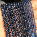 Natural Stone Faceted Sapphire Small Waist Beads 2 3 4 mm Blue Aquamarines Lapis Lazuli Loose Spacer Bead for Jewelry DIY Making - KiwisLove