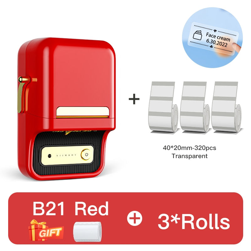 Niimbot B21 Portable Multifunctional Label Printer Wireless Bluetooth Label Maker With Self-adhesive Label for Business Barcode - KiwisLove