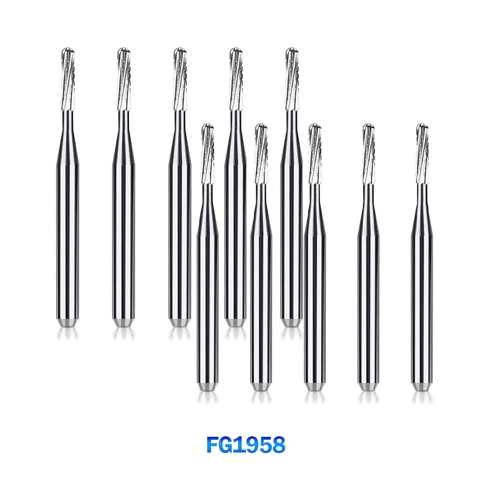10pcs/Pack FG Dental Tungsten Carbide Bur Drill Round Type for High Speed Handpiece Dia.1.6mm - KiwisLove