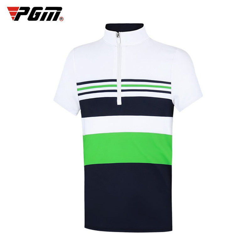 PGM Boys T-Shirts Short Sleeves Summer Breathable Fast Dry Stripe Children Sports Wear Kids Gym Suit Casual Shirt YF331 - KiwisLove