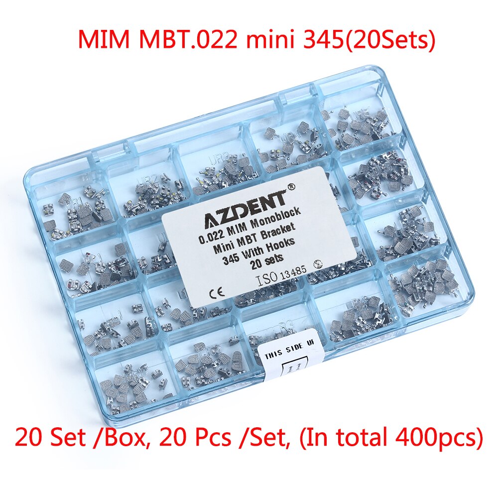 20Sets=400Pcs AZDENT Dental Orthodontic MIM Monoblock Bracket Braces Mini Roth/MBT Whole Casting Process - KiwisLove