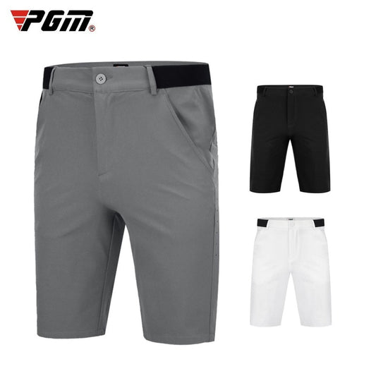 PGM Men Golf Shorts Summer Solid Middle Slim Pants Elastic Breathable Sports Wear Casual Cothing Gym Suit Clothes Grey KUZ076 - KiwisLove