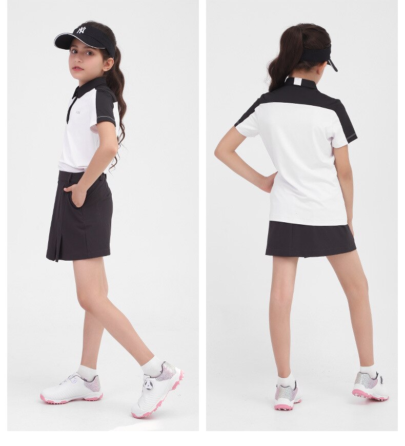 PGM Golf Kid Clothing Summer Girls Golf T-Shirt Short Sleeve Golf Shirts Comfortable And Breathable Tops Golf Apparel S-XL YF412 - KiwisLove