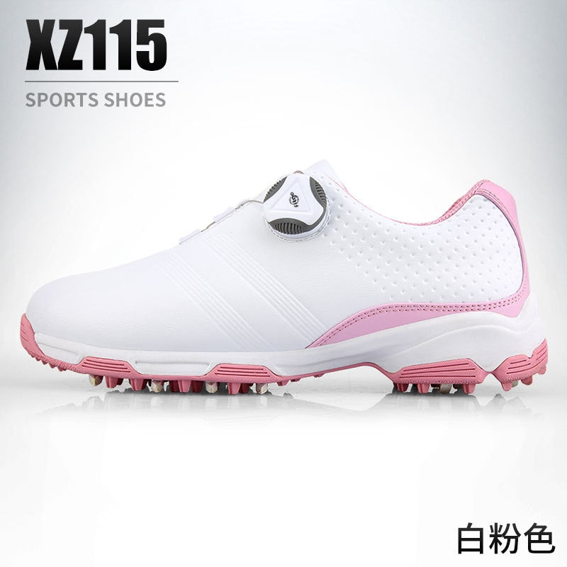PGM Waterproof Golf Shoes Womens Shoes Lightweight Knob Buckle Shoelace Sneakers Ladies Breathable Non-Slip Trainers Shoes XZ115 - KiwisLove